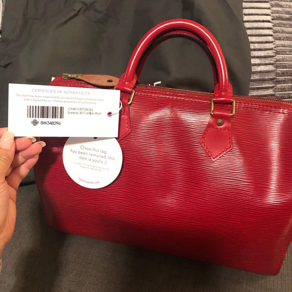 Louis Vuitton Epi speedy30-Castilian Red